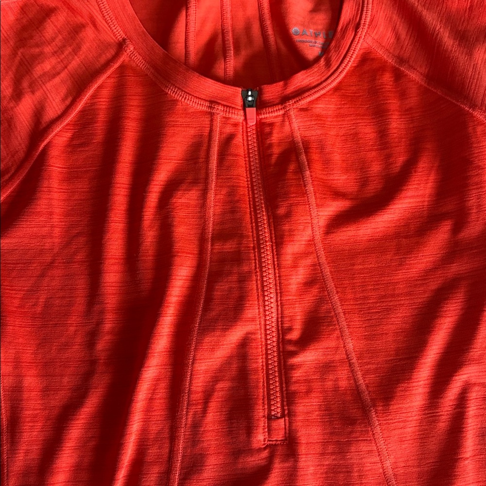 Athleta Bright Red Sleeveless Zip-Front Active Top - Picture 2 of 4
